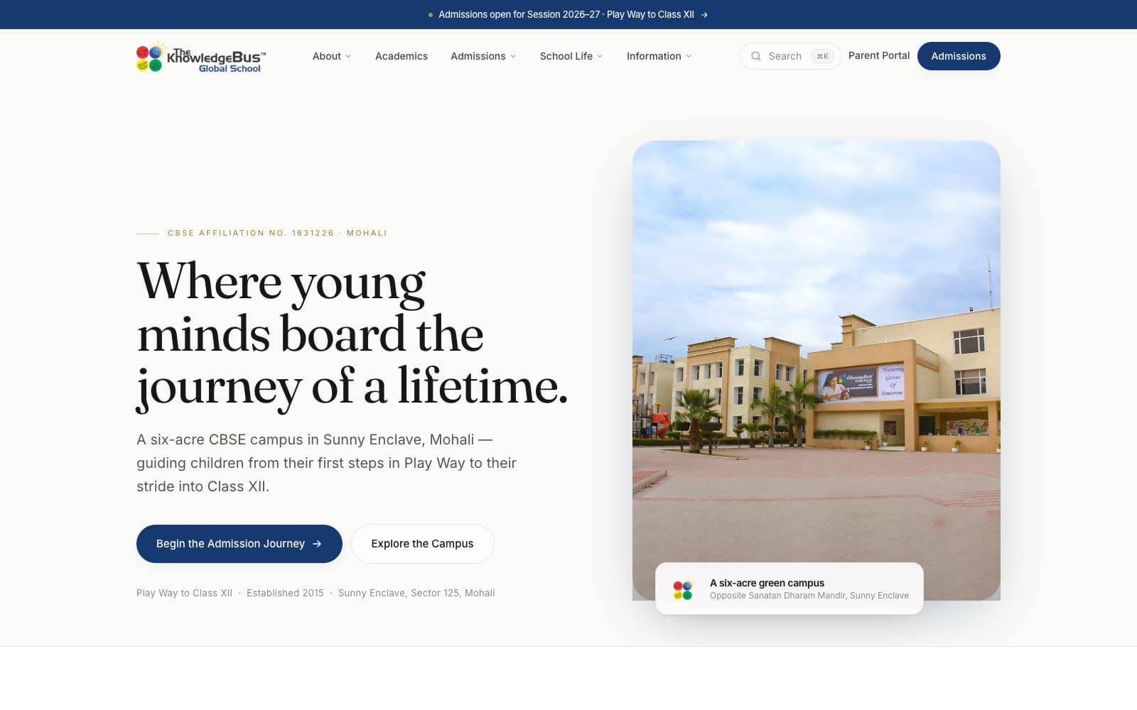 The Knowledge Bus Global School — Education · Web design